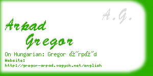 arpad gregor business card